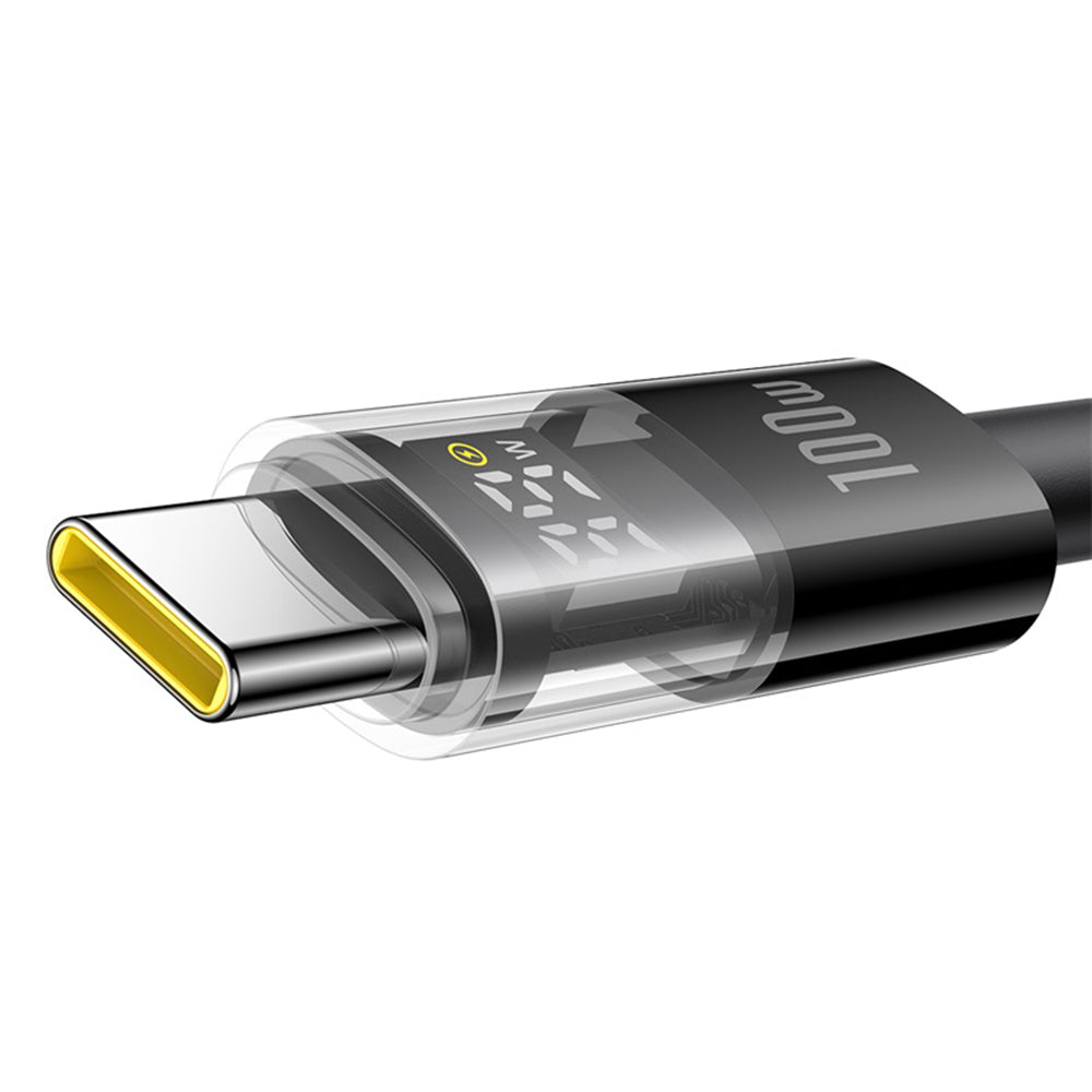 Baseus - Data Cable Display 2 (P10382701121-00) - Fast Charging, USB to Type-C, Digital Display, 100W, 1m - Cosmic Black