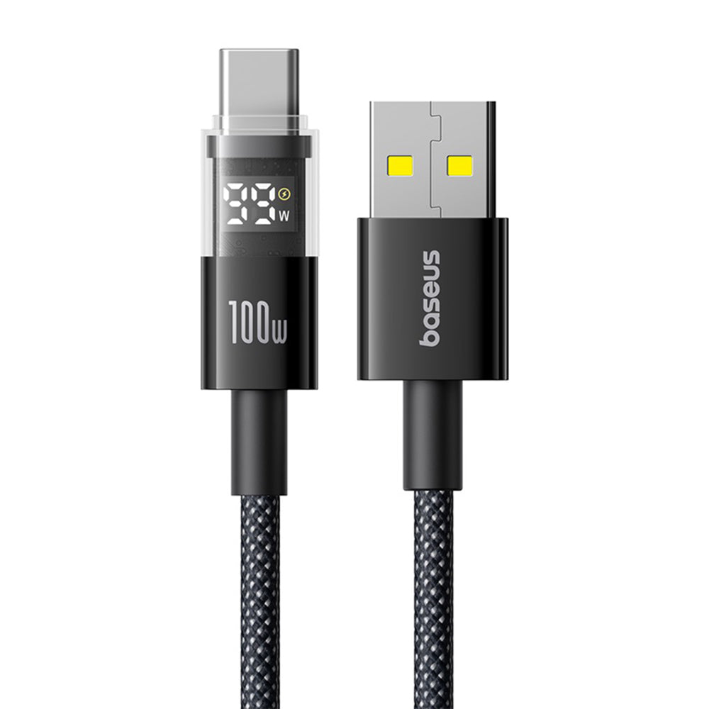 Baseus - Data Cable Display 2 (P10382701111-00) - Fast Charging, USB to Type-C, Digital Display, 100W, 2m - Cosmic Black