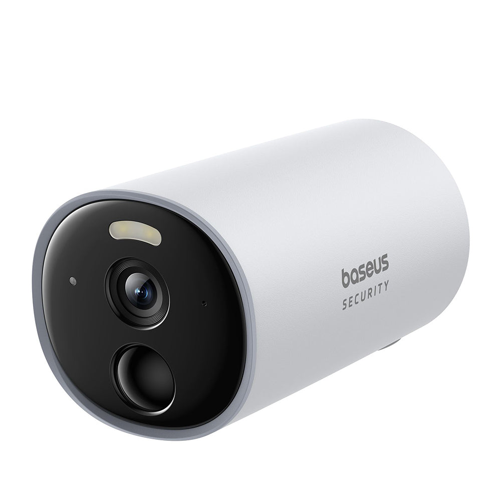 Baseus - Outdoor Camera Security B1 (S0SV002130) - 2K, 8GB, Two-way Talk, Night Vision, IP67, 7.800mAh - White