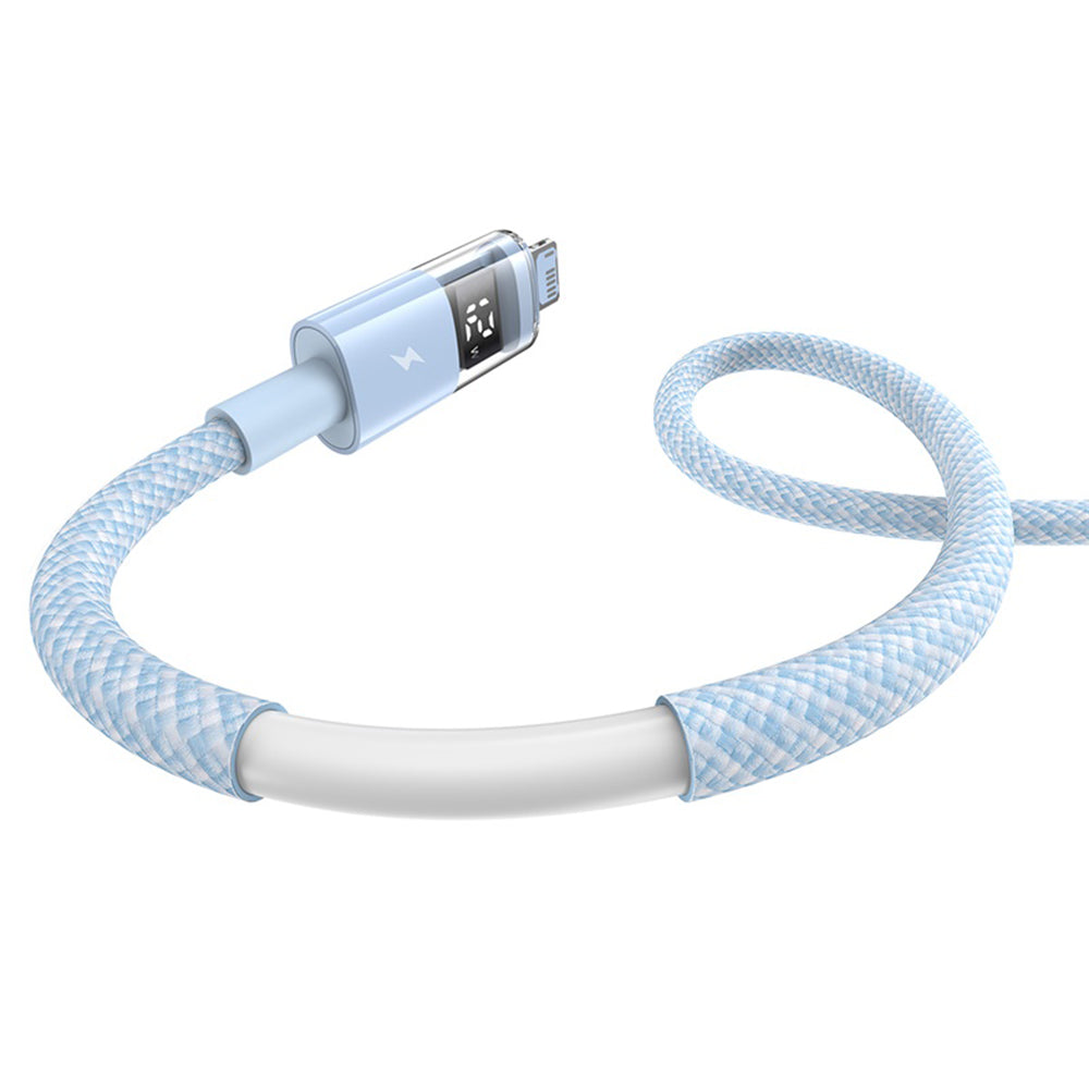 Baseus - Data Cable Display 2 (P10382700311-01) - USB to Lightning, Fast Charging, Digital Display, 2.4A, 2m - Galaxy Bl