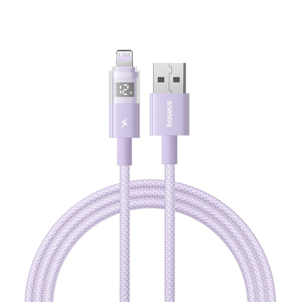 Baseus - Data Cable Display 2 (P10382700511-00) - USB to Lightning, Fast Charging, Digital Display, 2.4A, 1m - Nebula Pu