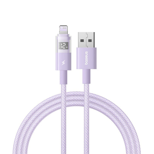 Baseus - Data Cable Display 2 (P10382700511-01) - USB to Lightning, Fast Charging, Digital Display, 2.4A, 2m - Nebula Pu