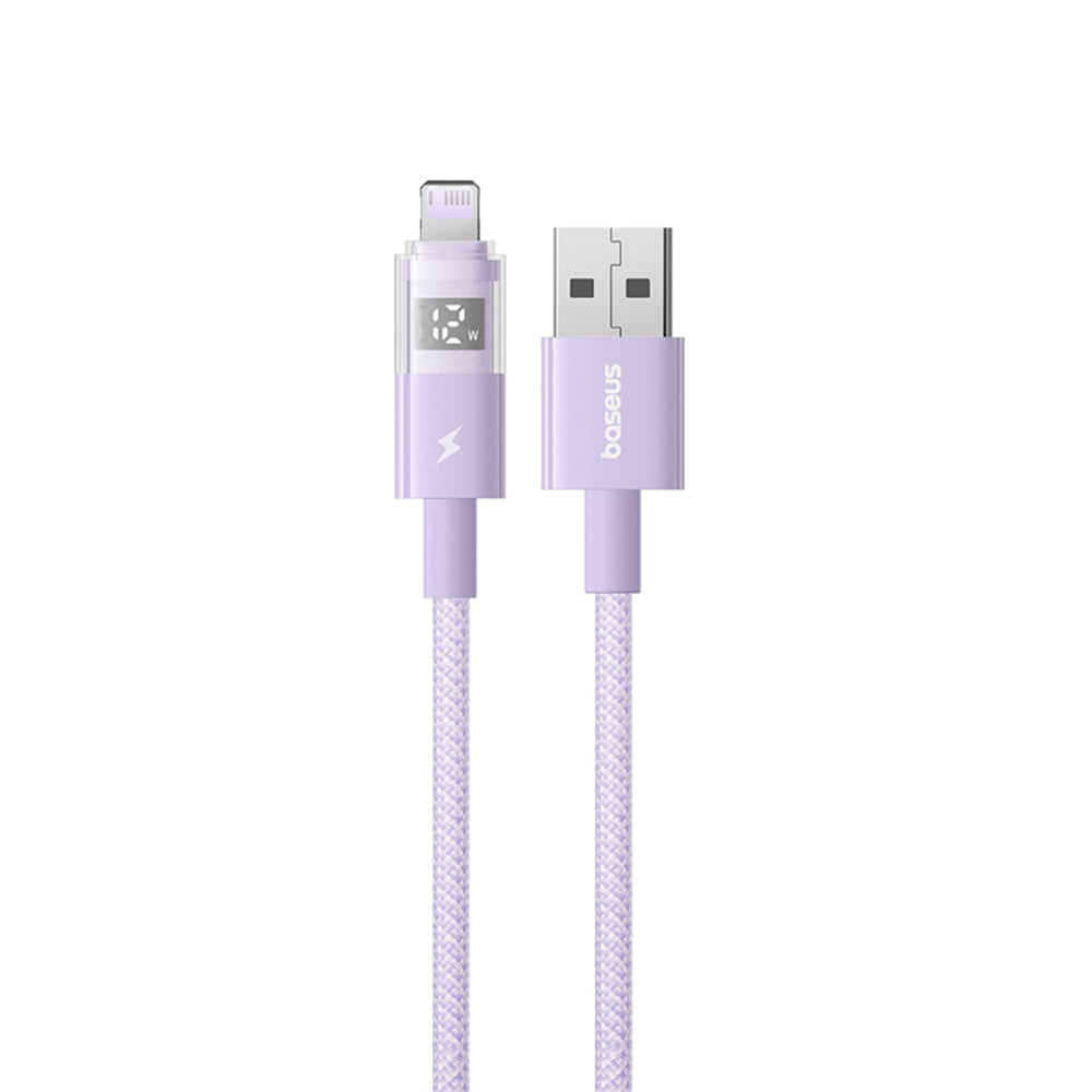 Baseus - Data Cable Display 2 (P10382700511-01) - USB to Lightning, Fast Charging, Digital Display, 2.4A, 2m - Nebula Pu