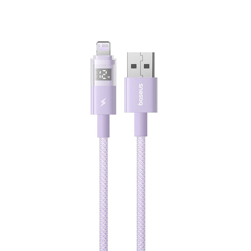 Baseus - Data Cable Display 2 (P10382700511-01) - USB to Lightning, Fast Charging, Digital Display, 2.4A, 2m - Nebula Pu