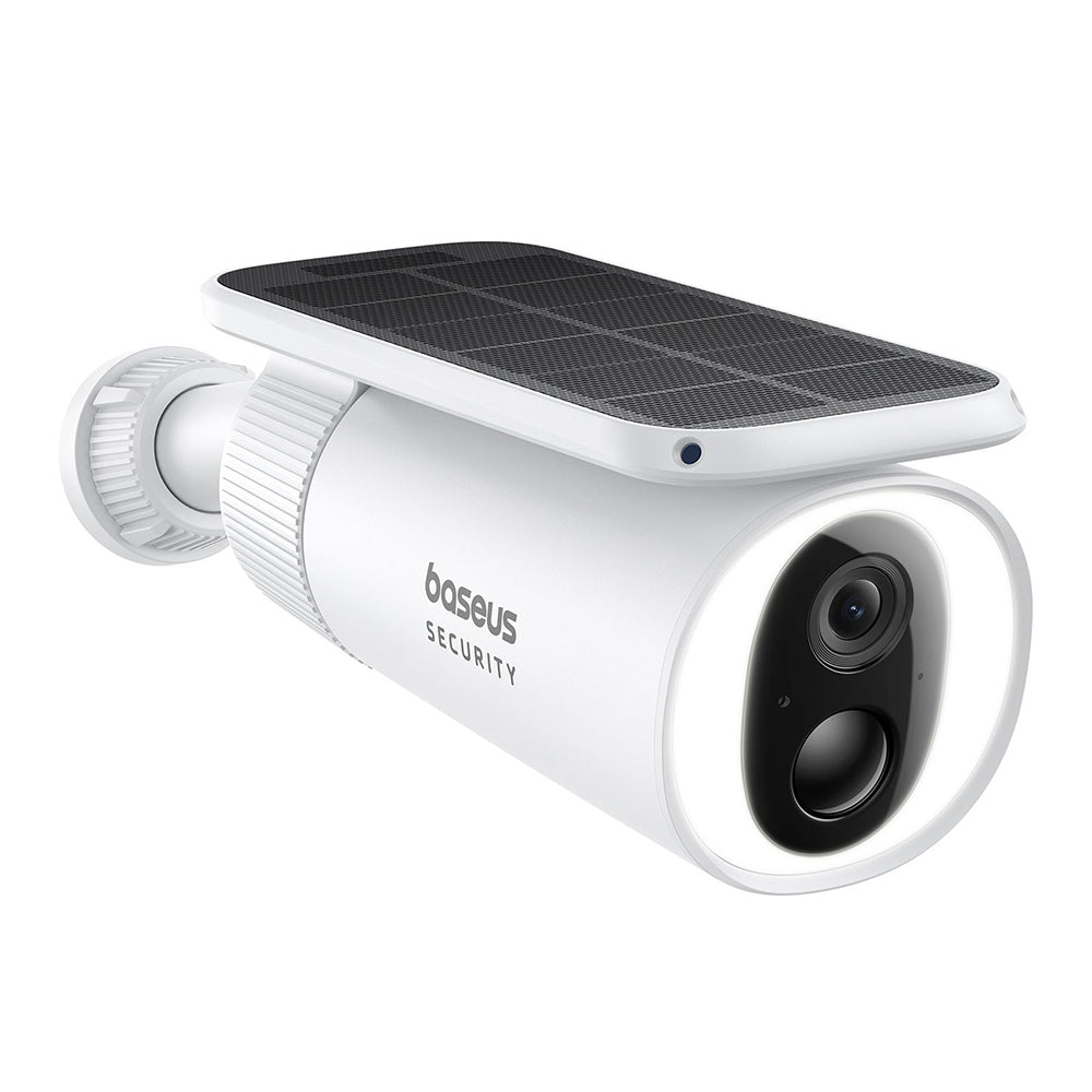 Baseus - Outdoor Camera Security S1 (S0SW002130) - with Solar Panel, 2K, 8GB, Two-way Audio, Night Vision, 10.400mAh - W