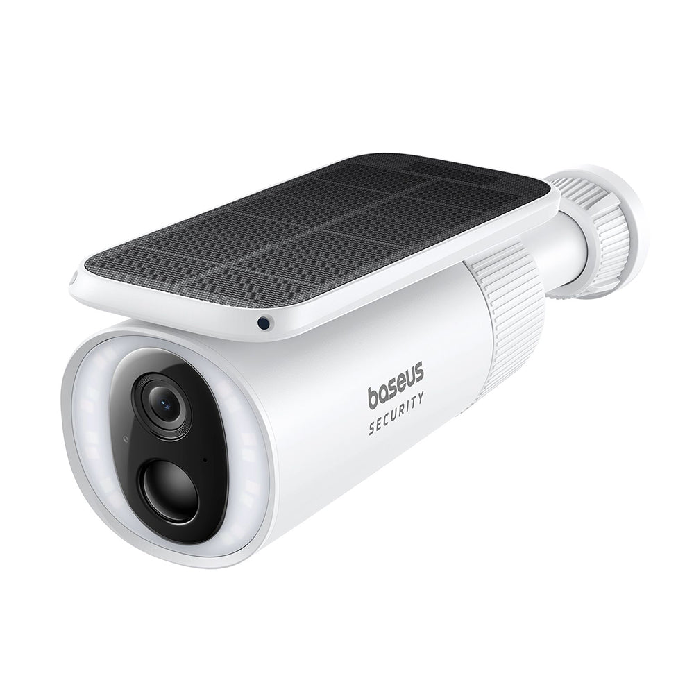 Baseus - Outdoor Camera Security S1 (S0SW002130) - with Solar Panel, 2K, 8GB, Two-way Audio, Night Vision, 10.400mAh - W