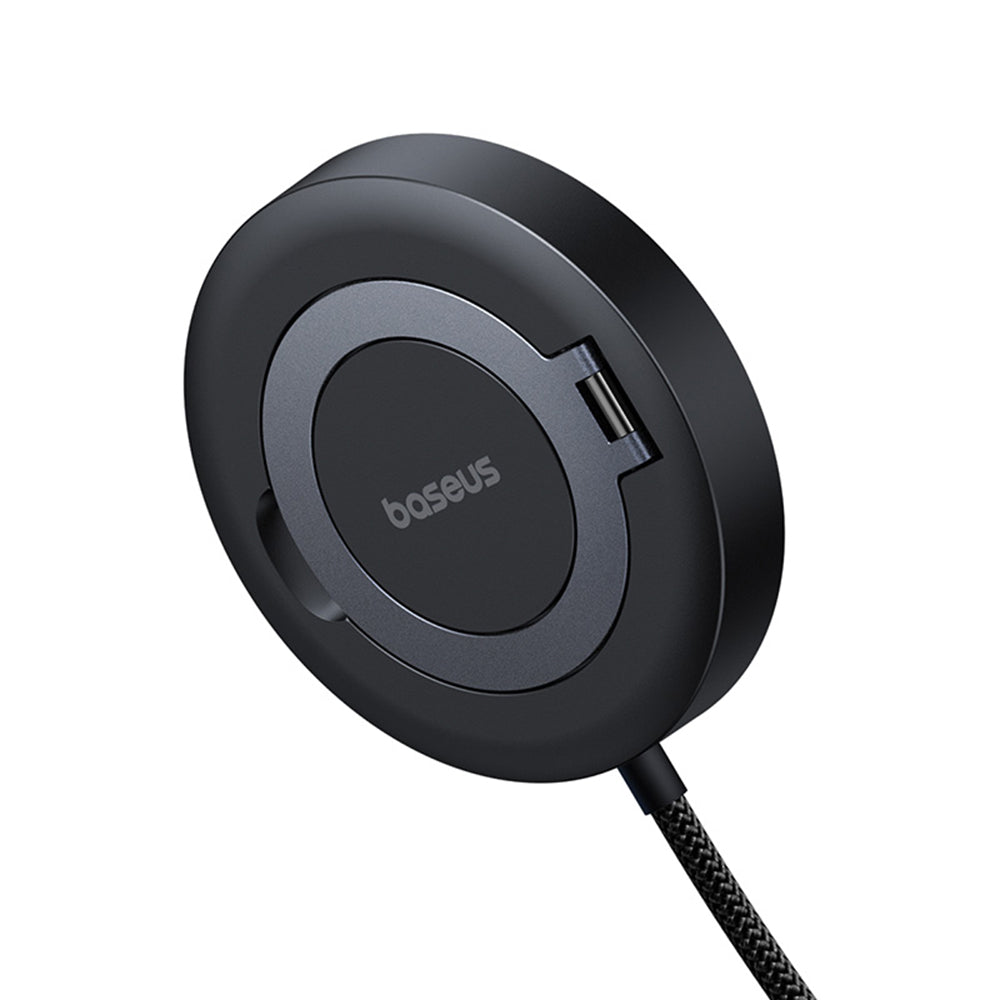 Baseus - Magnetic Wireless Charger Simple Mini4 (P10273300121-01) - Universal, with Stand, USB-C, Qi2 15W, 1m - Cosmic B