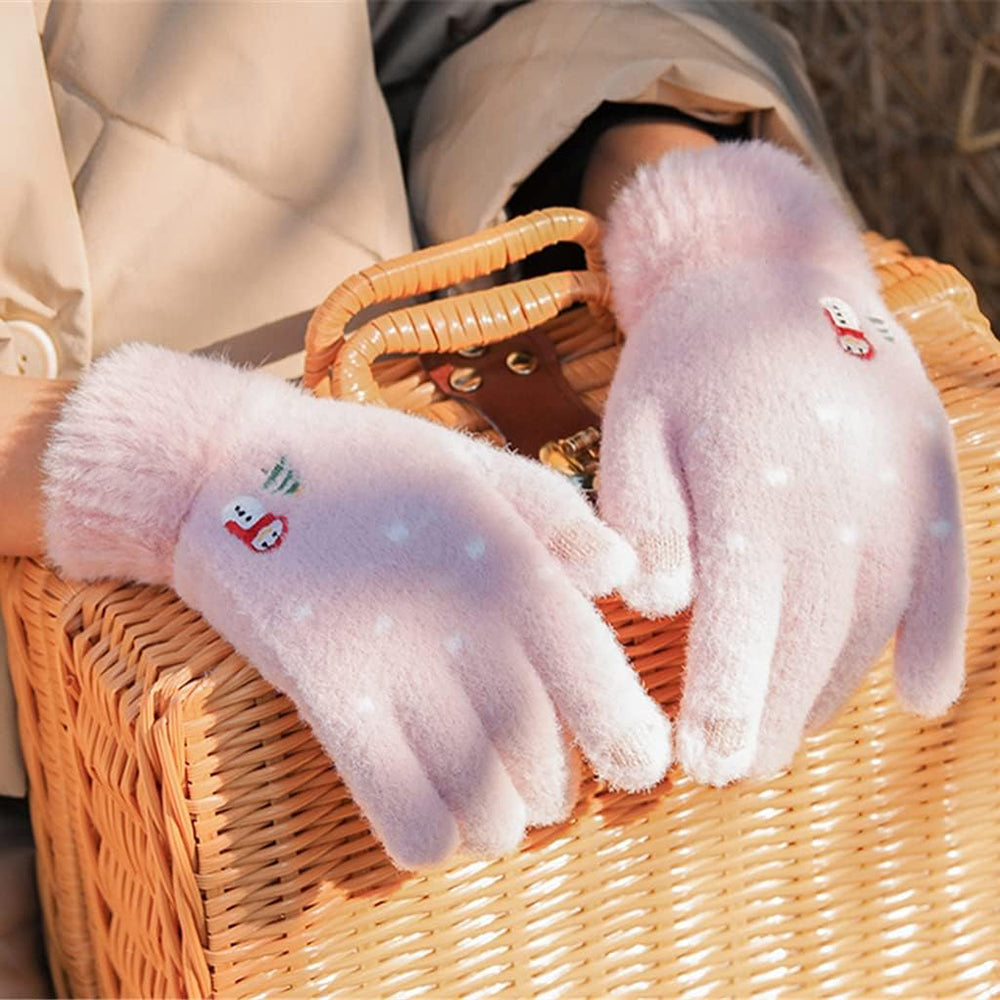 Techsuit - Gloves (ST0011) - from Mink Fur, Size 21cm - White