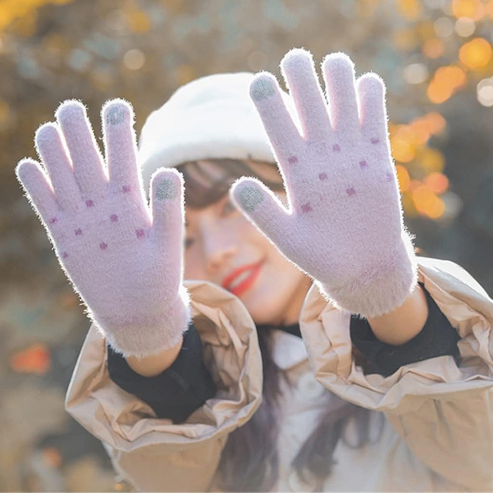 Techsuit - Gloves (ST0011) - from Mink Fur, Size 21cm - Beige