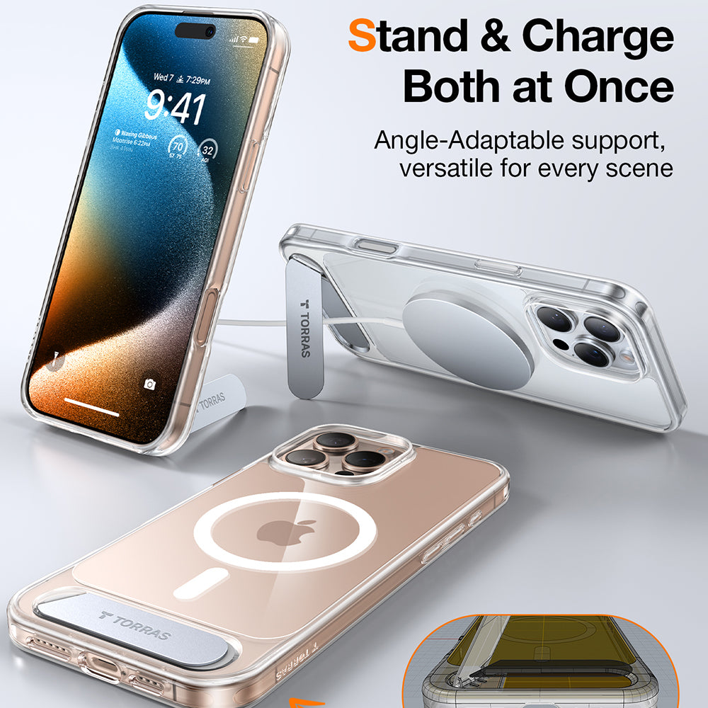 Torras - Pstand MagSafe - iPhone 16 Pro - Clear