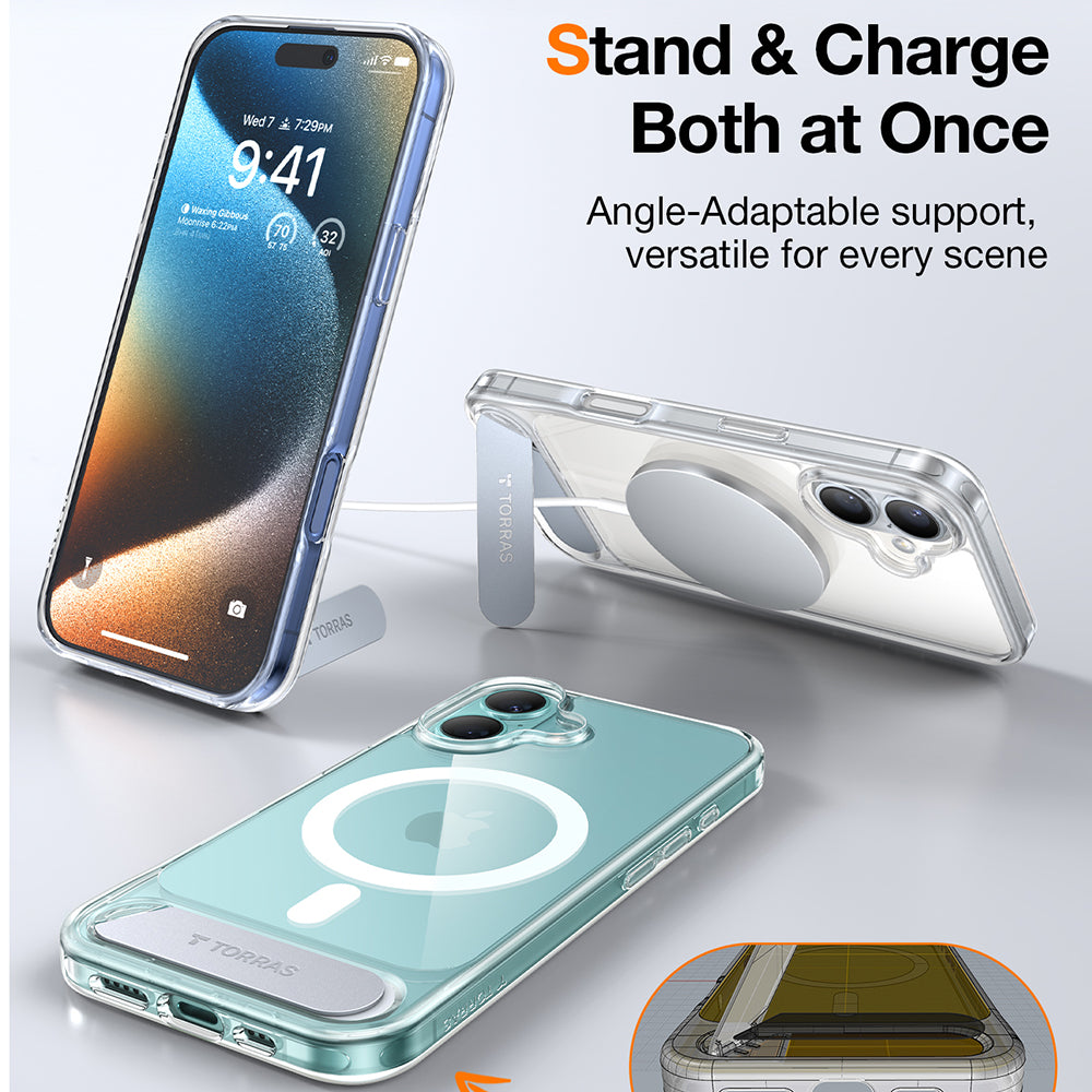 Torras - Pstand MagSafe - iPhone 16 Plus - Clear