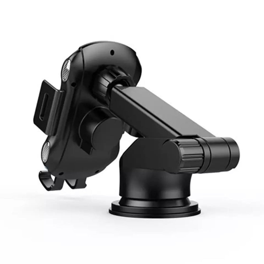 Techsuit - Car Holder with Wireless Charging Premium (CAPD032) - for Dashboard, Windshield, Air Vent, 10W - Black