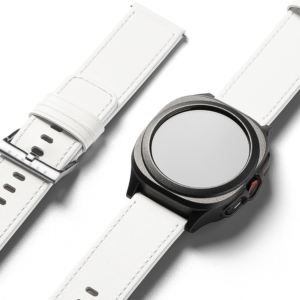 Ringke - Leather One Basic Bold 24mm - Fossil Hybrid / Mobvoi TicWatch Pro 5 / Suunto 9 / Suunto 9 Baro / Suunto D5 - Wh