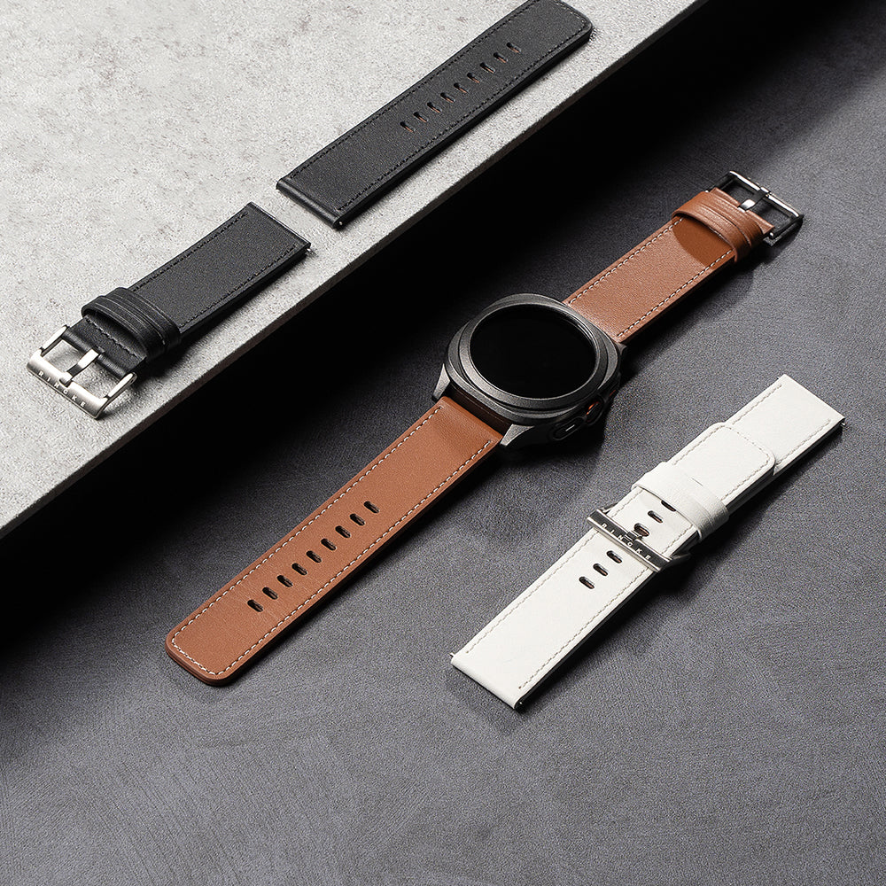 Ringke - Leather One Basic Bold 24mm - Fossil Hybrid / Mobvoi TicWatch Pro 5 / Suunto 9 / Suunto 9 Baro / Suunto D5 - Wh