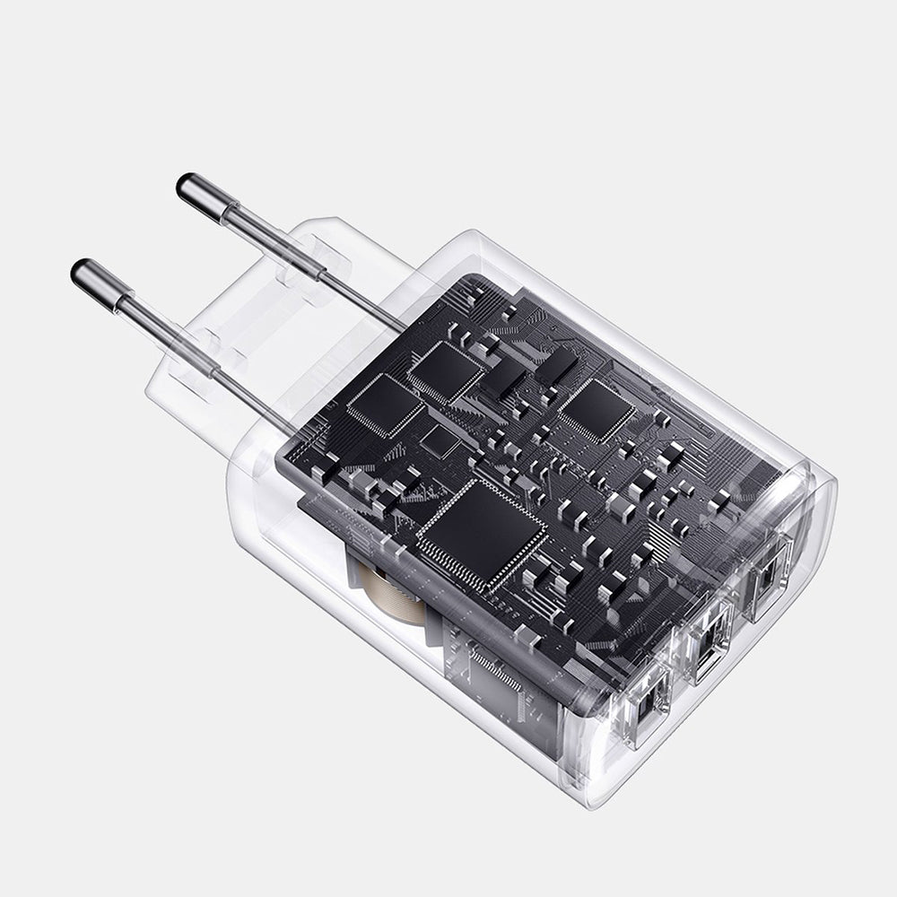 Baseus - Wall Charger Compact (CCXJ020101) - Universal Compatibility, 3 x USB, 17W, 5V - Black
