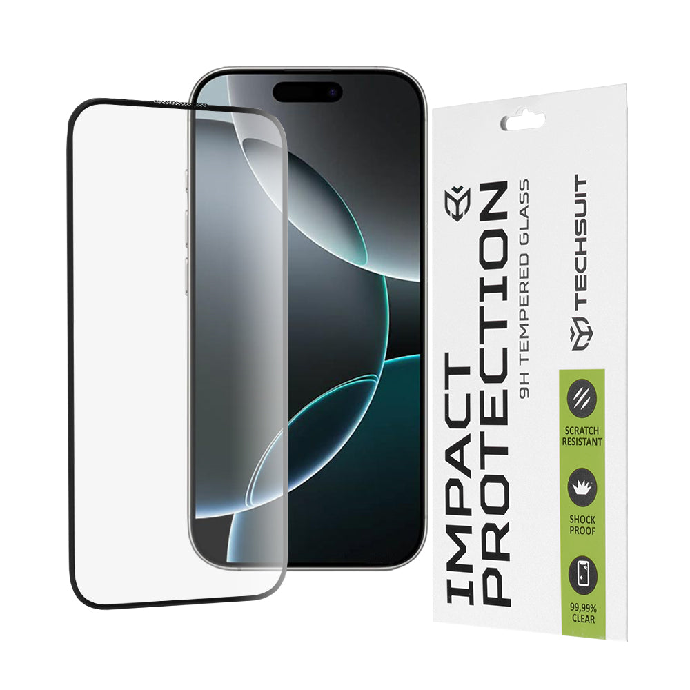 Techsuit - 111D Full Cover / Full Glue Glass - iPhone 16 Pro - Black