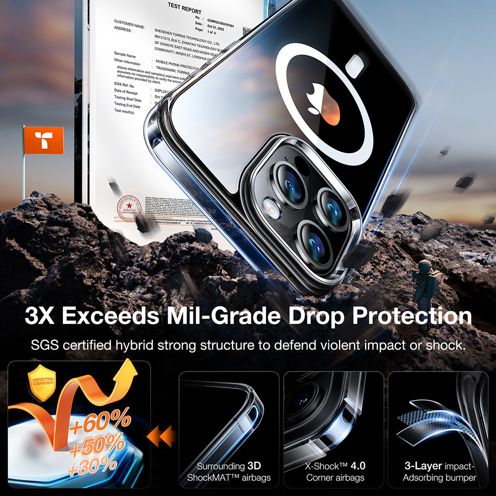 Torras - Diamond MagSafe Series - iPhone 15 Pro Max - Clear