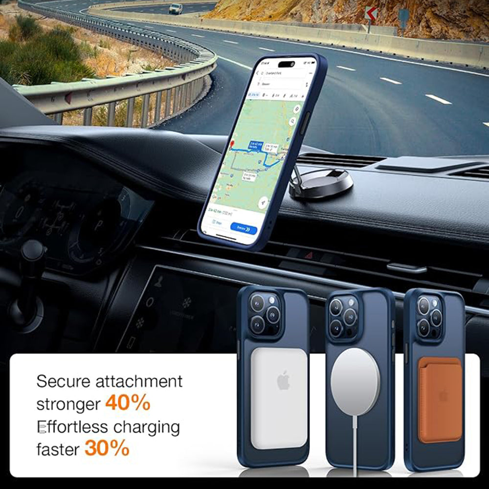 Torras Husa de protectie Torras Guardian Magnetic Series compatibil cu iPhone 15 Pro Max, Bleumarin – imagine 3