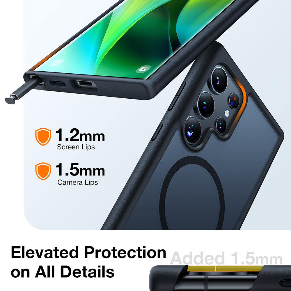 Torras Husa de protectie Torras Guardian Magnetic Series compatibil cu Samsung Galaxy S24 Ultra, Negru – imagine 4