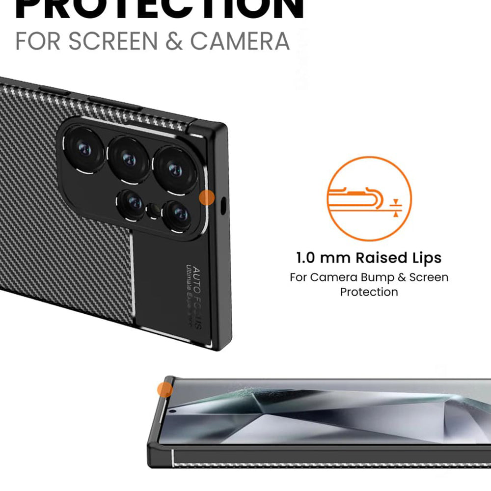Techsuit - CarbonFiber - Samsung Galaxy S25 Ultra - Black