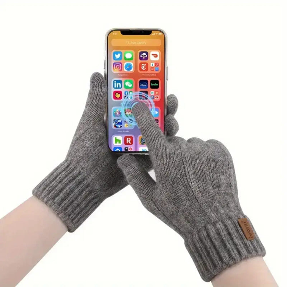 Iwarm - Gloves (ST0016) - from Alpaca Wool, Size 22cm - Coffee