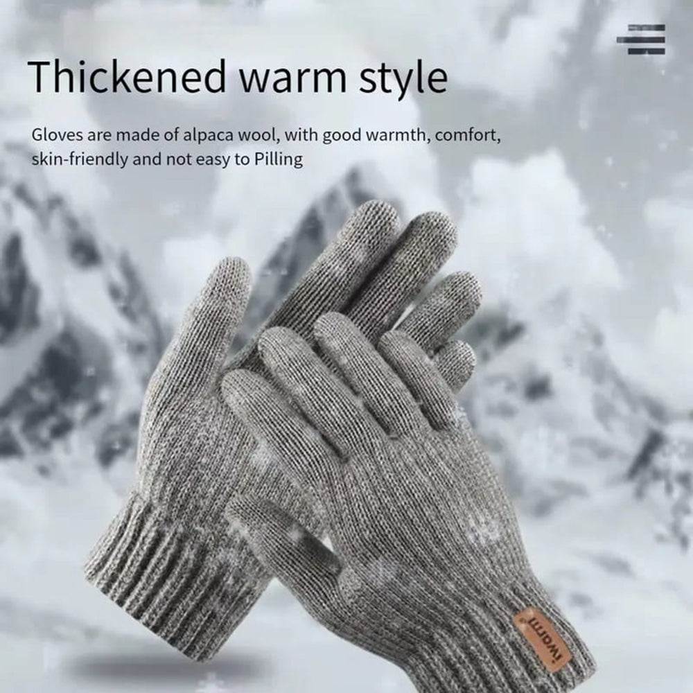 Iwarm - Gloves (ST0016) - from Alpaca Wool, Size 22cm - Grey