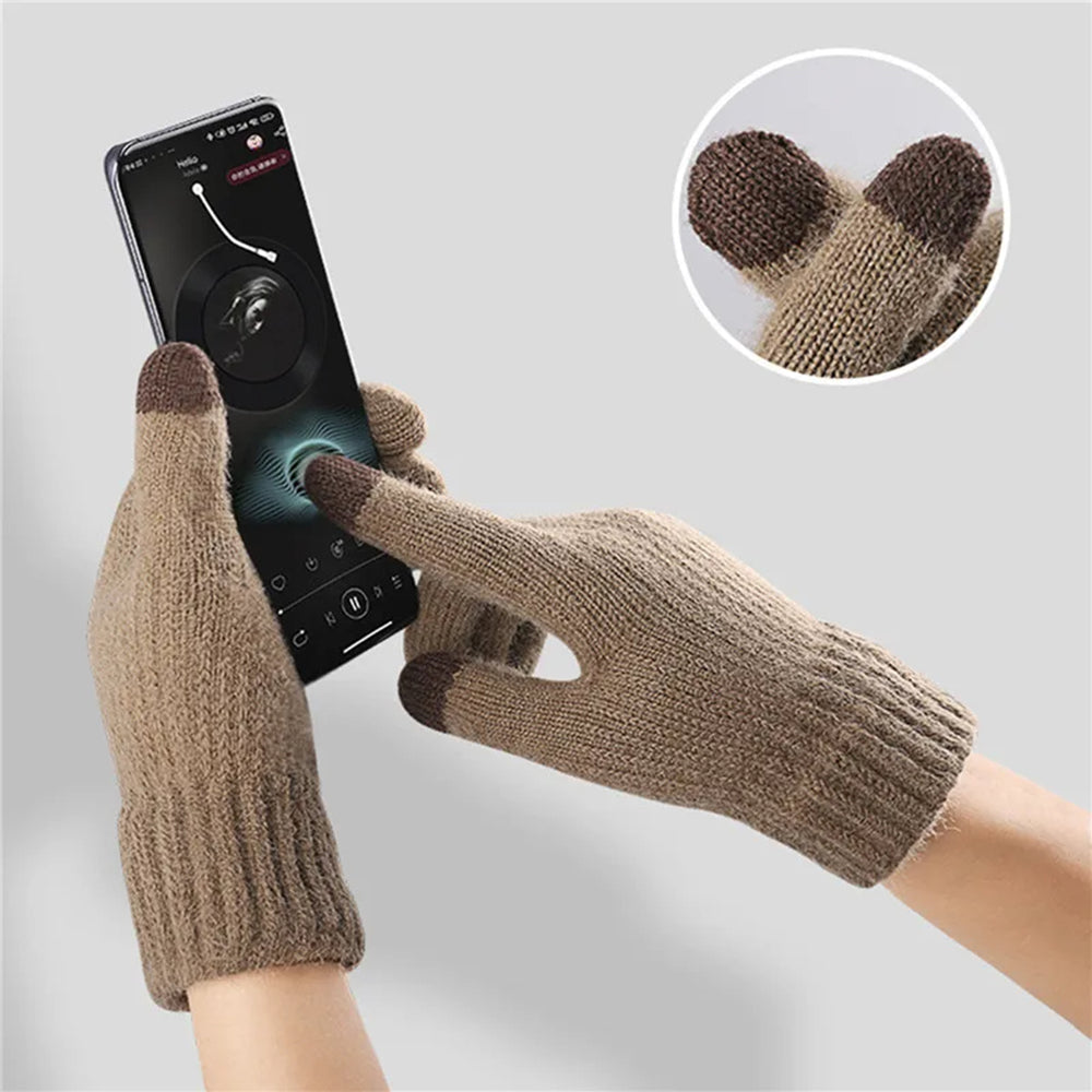 Iwarm - Gloves (ST0016) - from Alpaca Wool, Size 22cm - Navy Blue