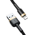 Baseus - Data Cable Cafule (CALKLF-CV1) - USB to Lightning, 1.5A, 2m - Gold Black