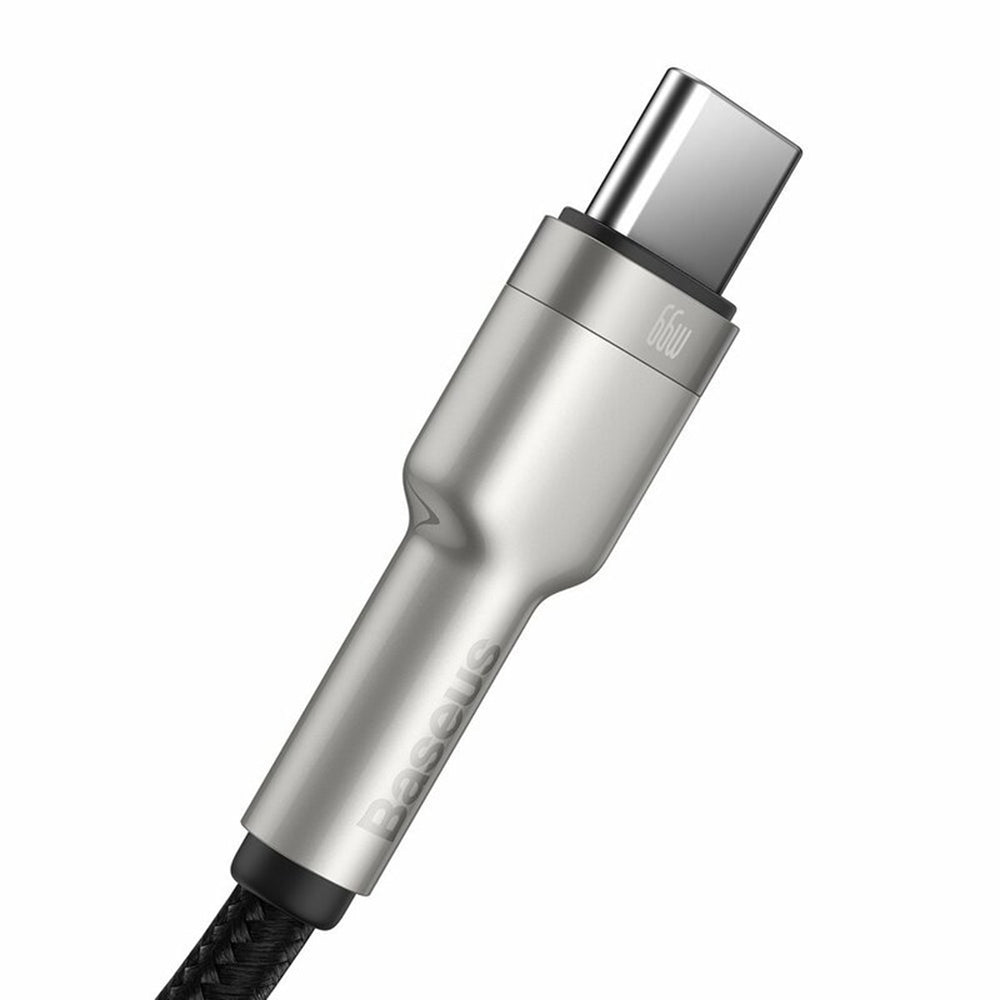 Baseus - Data Cable Cafule Series Metal (CAKF000101) - USB to Type-C Fast Charging, 66W, 6A, 1m - Black