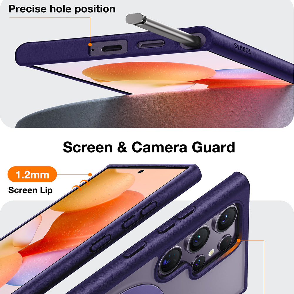 Torras Husa de protectie Torras Ostand Spin MagSafe Series compatibil cu Samsung Galaxy S24 Ultra, Mov – imagine 4
