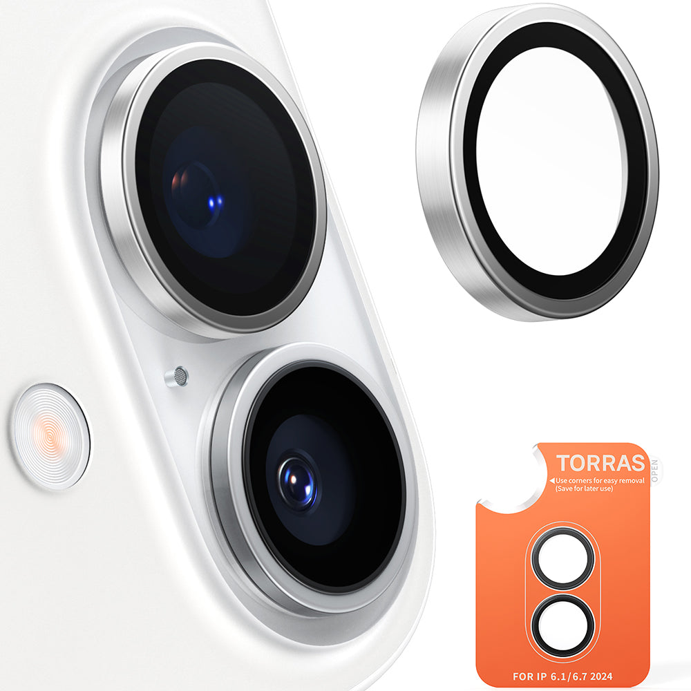 Torras - Lensguard Camera Protector - iPhone 16 / iPhone 16 Plus - Titanium Grey