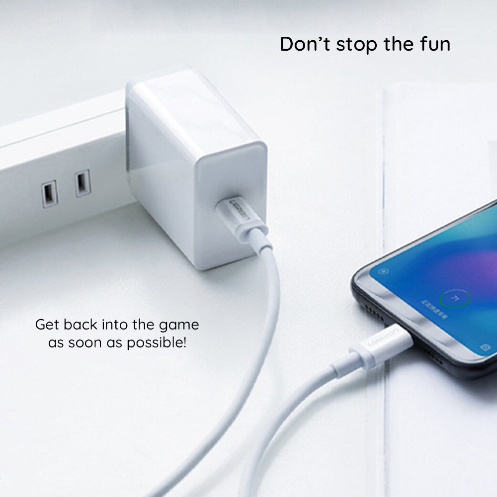 Cablu Ugreen US264 (60520), USB-C, PD60W 3A, 2m, Alb