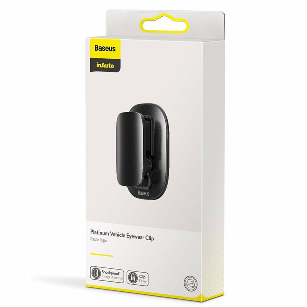 Baseus - Glasses Clip Car Holder (ACYJN-A01) - Easy Installation, Multipurpose Holder, Secure Grip, Universal Fit - Blac