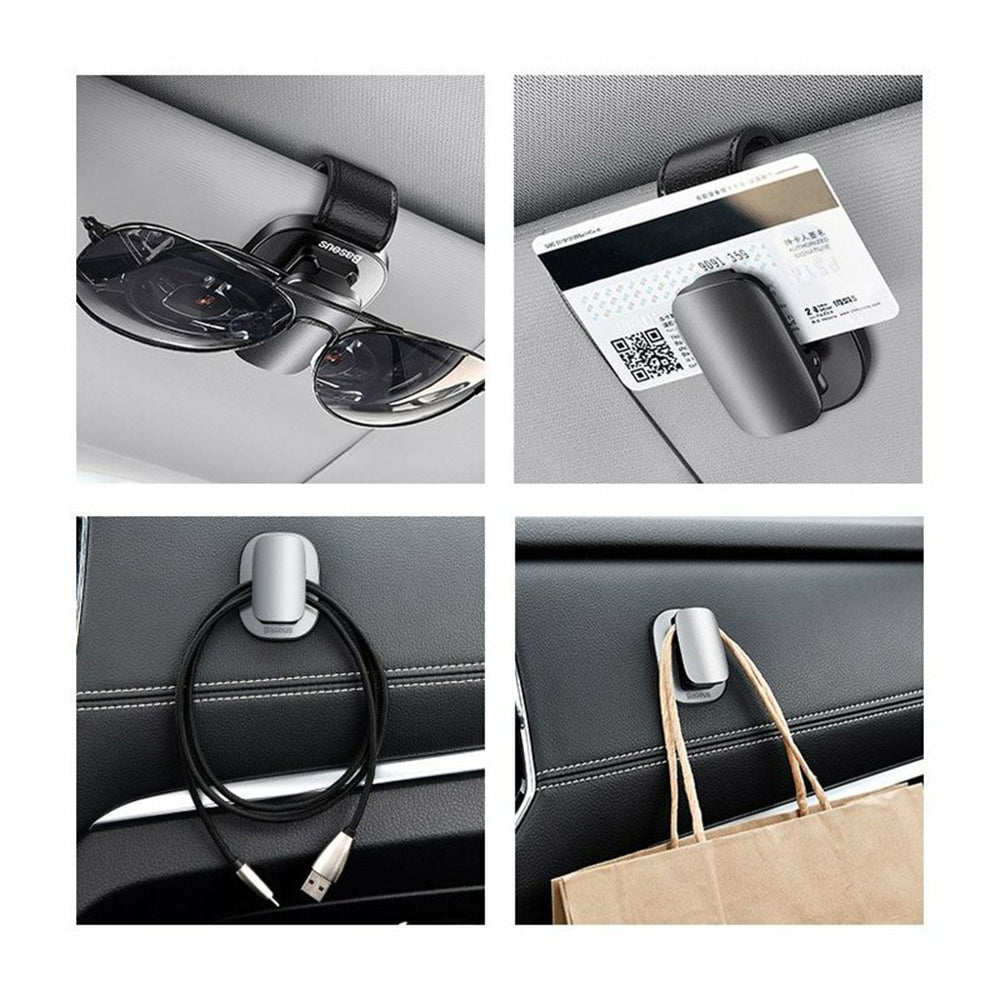 Baseus - Glasses Clip Car Holder (ACYJN-A01) - Easy Installation, Multipurpose Holder, Secure Grip, Universal Fit - Blac