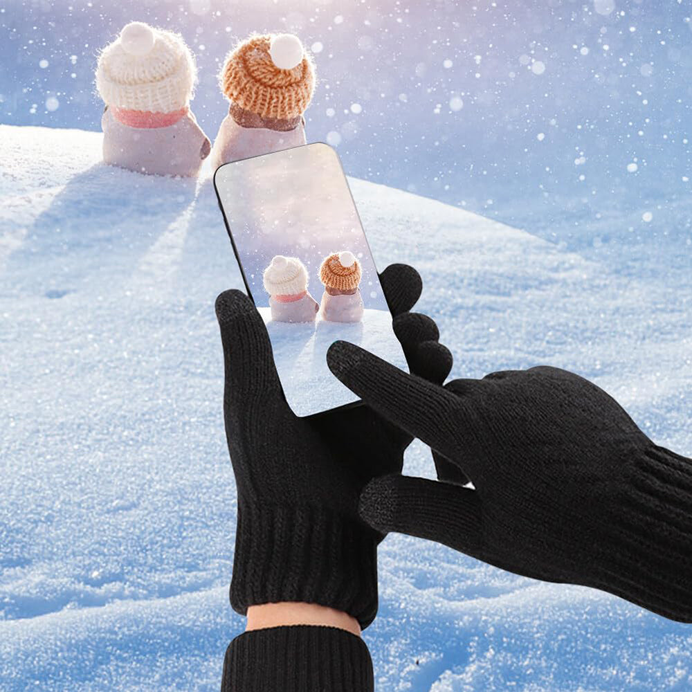 Techsuit - Gloves (ST0015) - from Alpaca Wool, Size 21cm - Black