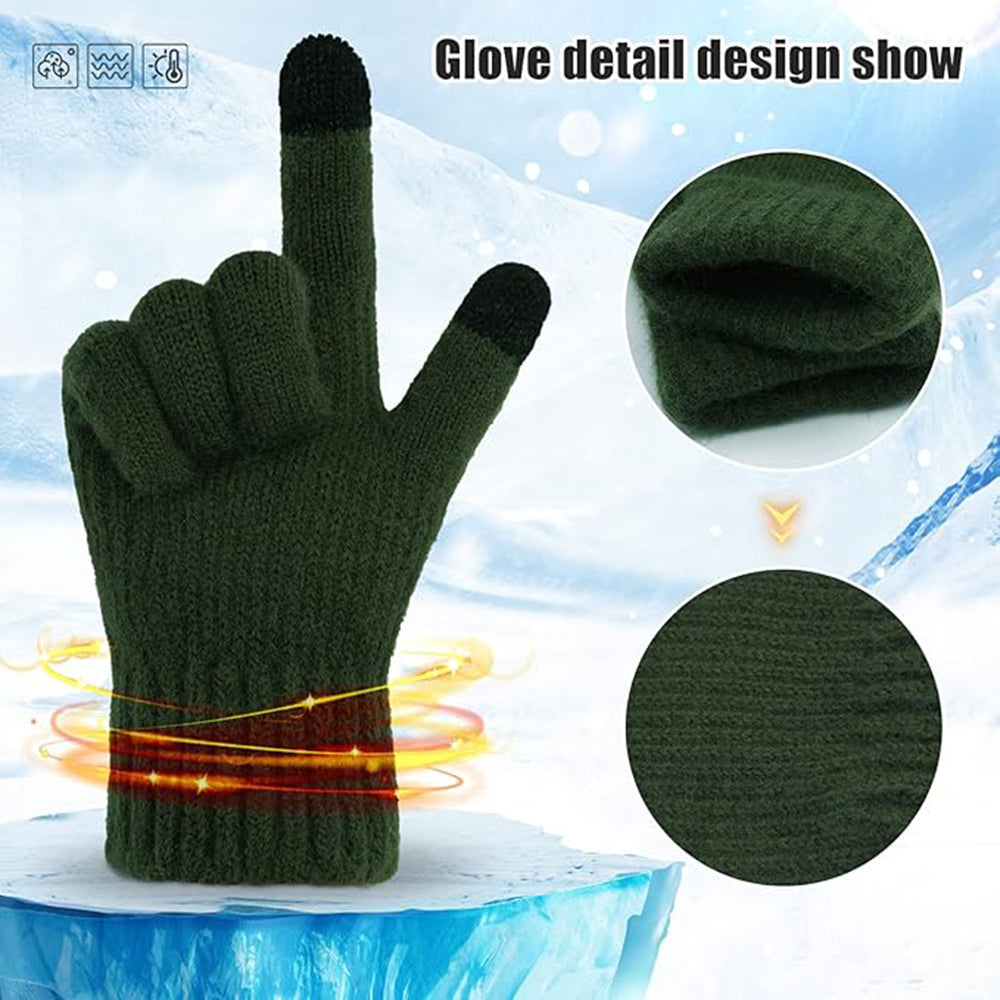 Techsuit - Gloves (ST0012) - from Alpaca Wool, Size 22cm - Coffee