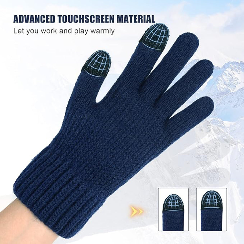 Techsuit - Gloves (ST0012) - from Alpaca Wool, Size 22cm - Light Grey