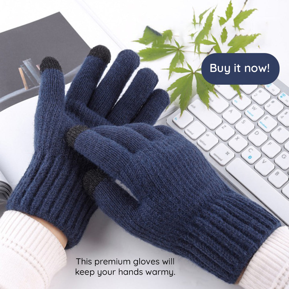 Techsuit - Gloves (ST0012) - from Alpaca Wool, Size 22cm - Light Grey