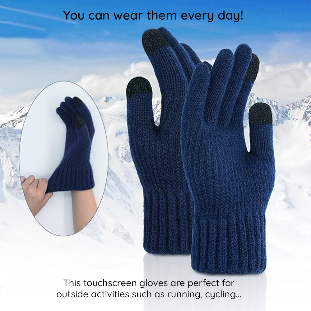 Techsuit - Gloves (ST0012) - from Alpaca Wool, Size 22cm - Light Grey