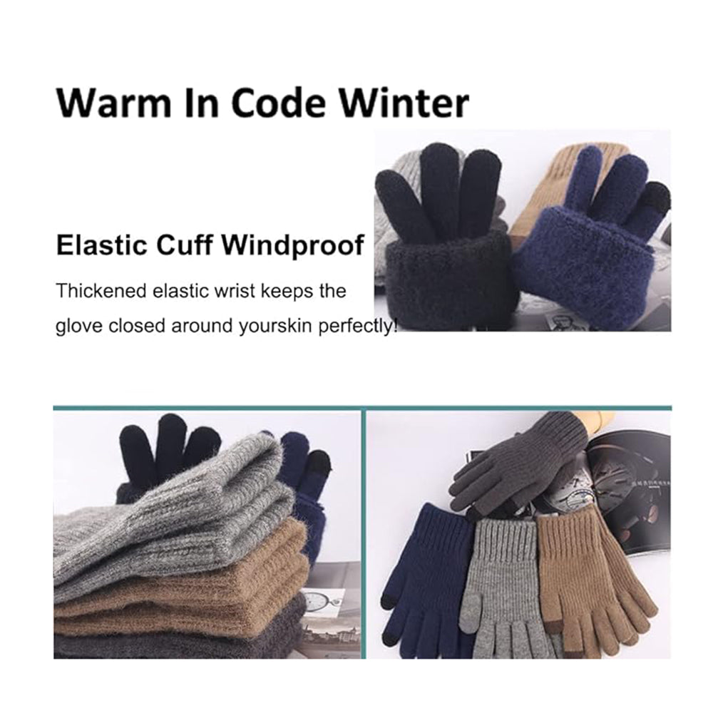 Techsuit - Gloves (ST0012) - from Alpaca Wool, Size 22cm - Light Grey