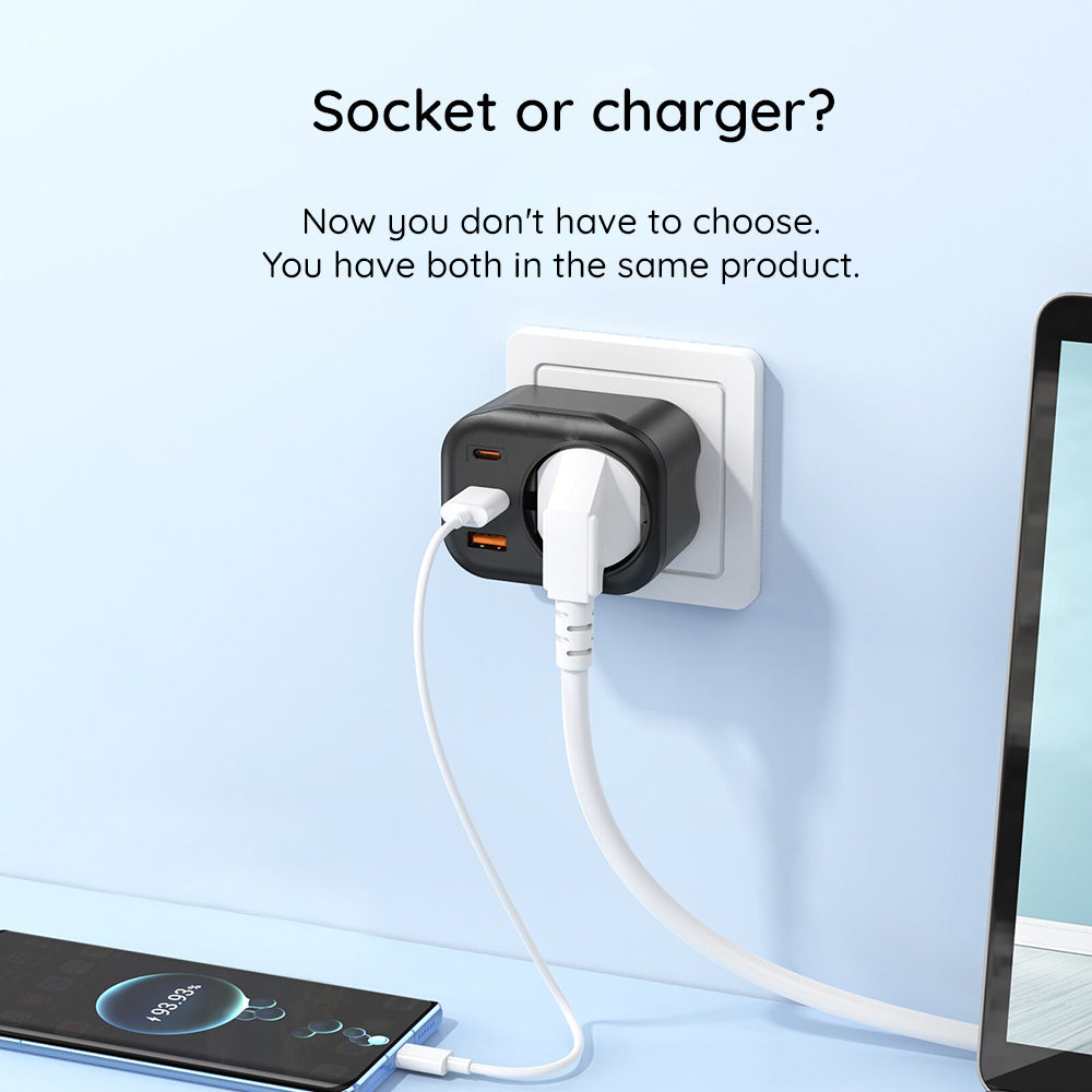 Havit - Wall Charger (UC142 EU) - EU Socket, 2x Type-C, USB, 30W - Black