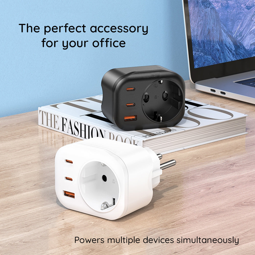 Havit - Wall Charger (UC142 EU) - EU Socket, 2x Type-C, USB, 30W - Black
