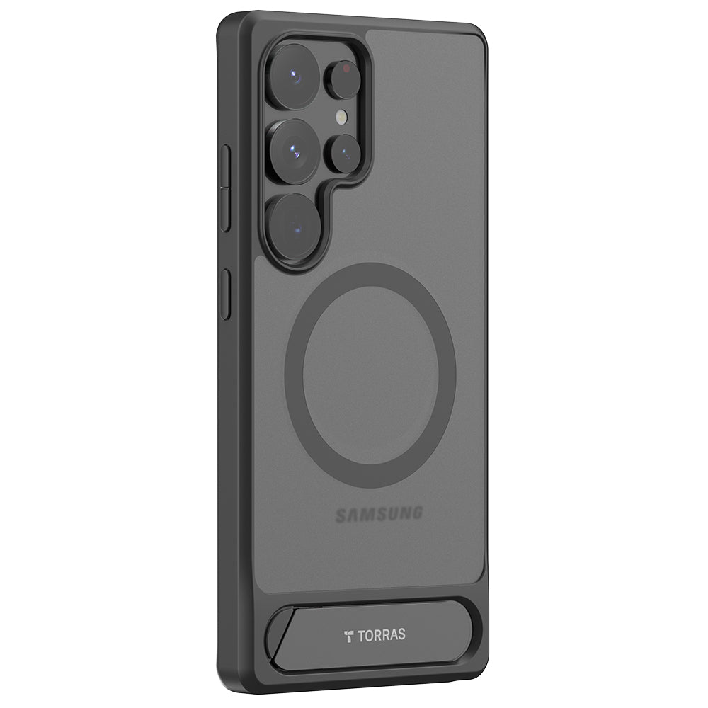 Torras Husa de protectie Torras Pstand MagSafe compatibil cu Samsung Galaxy S25 Ultra, Negru – imagine 2