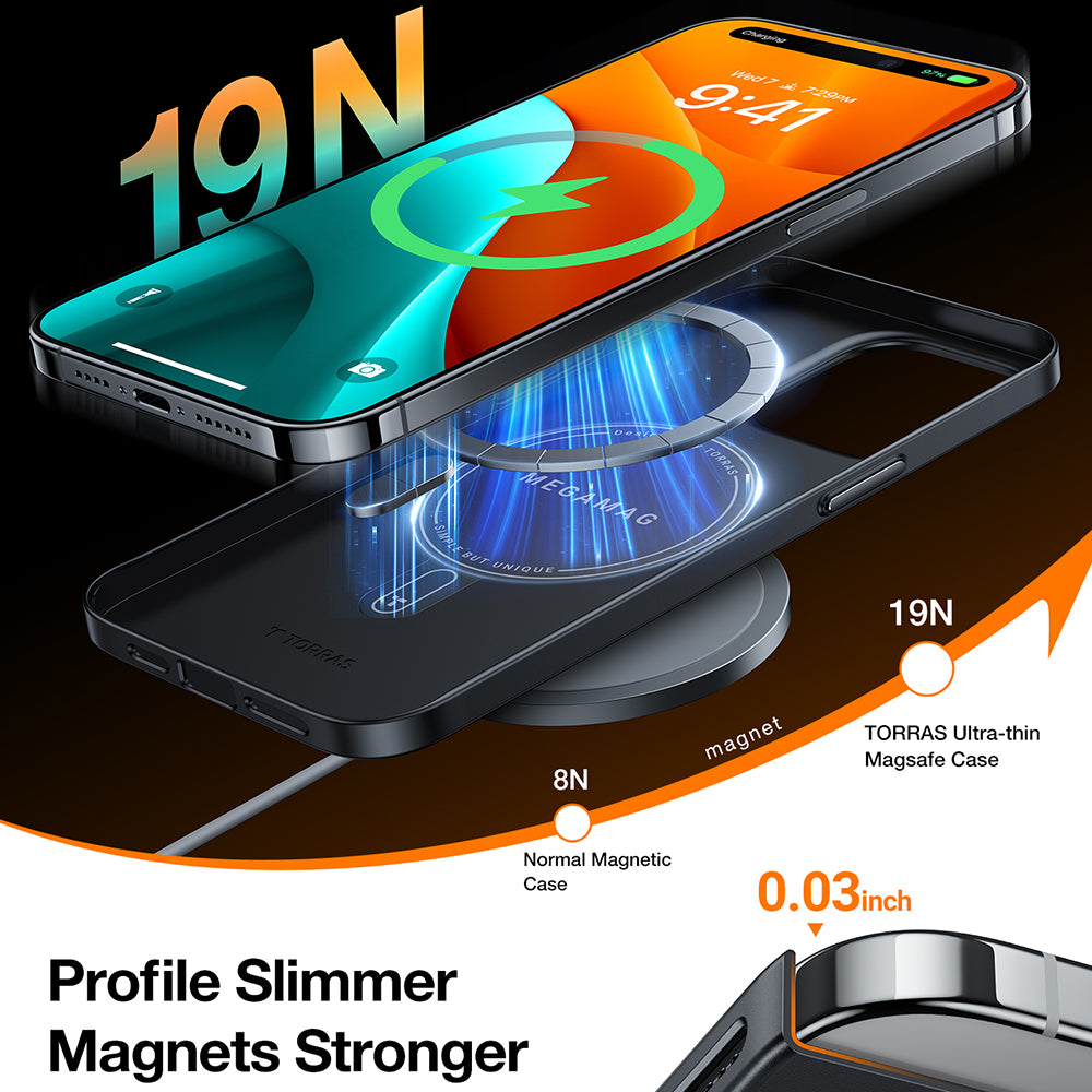Torras Husa de protectie Torras OriginFit-Mag Series compatibil cu iPhone 15 Pro Max, Negru – imagine 5