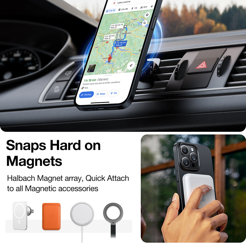 Torras Husa de protectie Torras OriginFit-Mag Series compatibil cu iPhone 15 Pro Max, Negru – imagine 3
