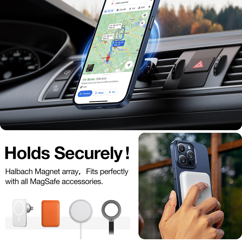 Torras Husa de protectie Torras OriginFit-Mag Series compatibil cu iPhone 15 Pro, Bleumarin – imagine 5