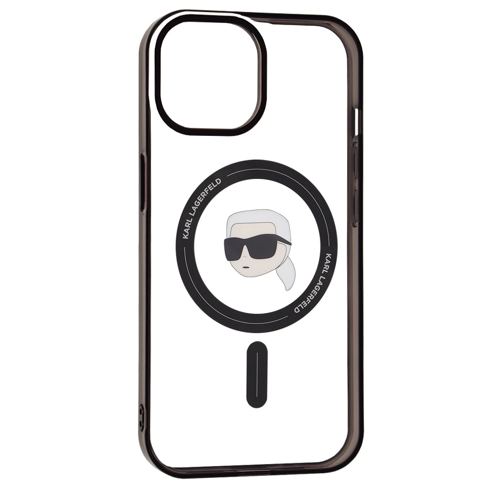 Karl Lagerfeld - IML MagSafe (KLHMP15SHKHNOTK) - iPhone 15 - Transparent Karl`s Head