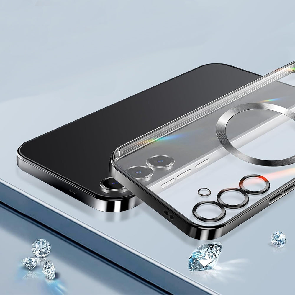 TechSuit Husa de protectie Techsuit Luxury Crystal MagSafe compatibil cu Samsung Galaxy S25 Plus, Albastru Inchis – imag