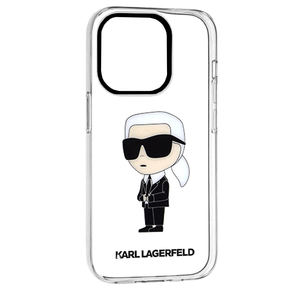 Karl Lagerfeld - Hardcase Transparent (KLHCP14LHNIKTCT) - iPhone 14 Pro - Ikonik Karl Lagerfeld