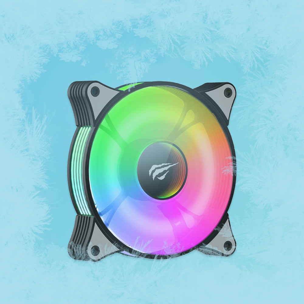 Havit - Cooler Fan (F2095) - for PC, 600~1800RPM, 38dB, 1.44W, LED Lights - Black